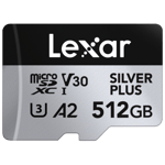 Lexar - microSDXC Professional SILVER Plus UHS-I/U3/A2/4K R205/W150 (V30) - SILVER - 512GB