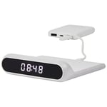 INTEMPO EE7276WHTSTKEU7 Wireless Charging Alarm Clock – Digital Clock Display, Slim Design, Bedside Table Phone Charger, 10 W Charging Output, USB Type-C Cable Included