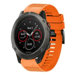 For Garmin Fenix 5X Sapphire 26mm Quick Release Silicone Watch Band(Orange)