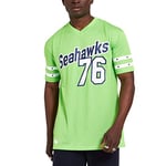 New Era Seattle Seahawks T Shirt/Tee NFL Stripe Sleeve Oversized Tee Green - L