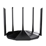 Tenda Routeur WiFi 6 RX2 Pro, Router WiFi AX1500 Bi-Bande, 5 * 6dBi Antennes à Haut Puissance, Large Couverture, Ports Ethernet LAN/WAN sans Configuration, Gestion Intelligente des Visiteurs