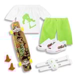 Finger Skateboard Med Skor Mini Scooter Finger Leksak Set Gripbräda Skor Och Byxor Finger Skate Board Mini Skateboard Green Series