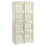 Tontarelli Armoire Double Porte 3 Étagères Cm 79x43x164 En Résine Angora 8085553