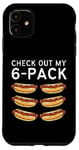 Coque pour iPhone 11 Check Out My Lot de 6 Hot Dog Funny Hot Dogs pour les fans de gym