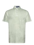 Classic Fit Cotton-Linen Polo Shirt Tops Polos Short-sleeved Green Polo Ralph Lauren
