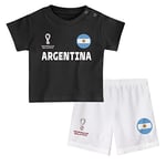 FIFA Unisex Kinder Official World Cup 2022 Tee & Short Set, Toddlers, Argentina, Alternate Colours, Age 3, Black, Medium
