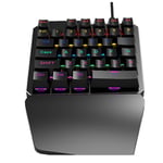 ZYDP Mechanical Gaming Keypad Backlit 35 Key Blue Switch One-Hand Tiny Small Gaming Keyboard (Color : Black)