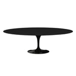 Knoll - Saarinen Oval Table - Matbord 244 x 137 cm Svart underrede skiva i Svart laminat - Matbord
