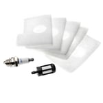 vhbw Kit de filtres à air, à carburant, bougie d'allumage compatible avec Stihl MS 170, MS 180, 017, 018, MS 180 C scie à moteur, à chaîne