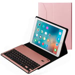 Strnry Keyboard Case for Ipad Air 10.5" (3Rd Gen) 2019/Ipad Pro 10.5" 2017,Pu Leather Folio Cover with 7 Color Backlight Detachable Keyboard,rose gold