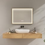 Miroir Salle de bain avec Éclairage LED Anti-buée Nerja 70x50 cm - Ledkia