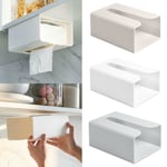 Portable Wall Mounted Toilet Kitchen Tissue Box Paper Holder Gray