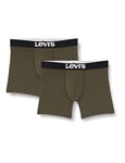 Levi's Men's Solid Basic Boxers Shorts, Khaki, S (Pack of 2)