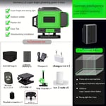 Niveau laser vert 4D à 16 lignes avec mesure horizontale et verticale à 360°, faisceau vert puissant, fonction d'auto-nivellement, batterie rechargeable, trépied de précision pour un nivellement exact Vert 8 Lignes