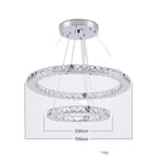 Kristallkrona, LED-belysning, modern design, 3 ringar D20X30X40cm, Utbytbar