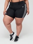 adidas Performance Training Essentials 3-stripes High-waisted Short Leggings - Black, Black, Size 2X, Women