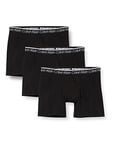Calvin Klein Men’s 3-Pack of Boxer Shorts Boxer Briefs 3 PK with Stretch, Black W/ Black Wb, S [Amazon Exclusive]