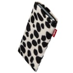 fitBAG Bonga Dalmatian custom tailored sleeve for Apple iPhone 12 Mini/iPhone 13 Mini | Made in Germany | Fine imitation fur pouch case