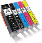 1 Go Inks Set of 5 Ink Cartridges to replace Canon PGI-550 & CLI-551... 