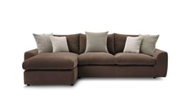 Canapé d'angle fixe 4 places BOBOCHIC X CONFORAMA LAZARE coloris marron