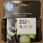 NEW Genuine Original HP 302XL Colour Ink Cartridge For Deskjet Printer (F6U67AE)