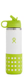 HYDRO FLASK - Kids Water Bottle 591ml (20 oz) - Vacuum Insulated Stainless Steel Toddler Water Bottle - Silicone Flex Boot, Easy Sip Straw Lid - BPA-Free - Wide Mouth - Jungle