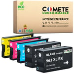 COMETE - Marque Française - 963XL - 5 Cartouches d'encre compatible avec HP 963 XL pour HP Officejet PRO