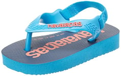 Havaianas Unisex Baby Logomania Flip-Flop, Turquoise, 4 UK Child