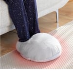 Innova 2-in-1 Grey Padded Faux Fur USB Charger Electric Foot Warmer Foot Muff