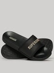 Superdry Tarp Vegan Pool Slide - Black, Black, Size 12-13, Men