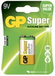 "GP Super Alkaline 9V-batteri, 1604A/6LF22, 1-pack"