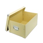 GUOZI Collapsible Storage Box, Decorative Memory Box with Lid & Metal Reinforced Corners, Cardboard File Box with Handles, Organizer Gift Box for Keepsake Toy Photos Office Nursery Wardrobe Bookshelf