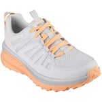 Skechers Women's Switch Back Cascades, Light Gray Synthetic/Textile/Coral Trim, 2 UK