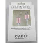 Câble Chargement Adaptateur compatible iPhone 5/5c/5s/6/6s/6 Plus/6s Plus, iPad Mini/Mini 2/Min 3/Air/Air 2/4 rose
