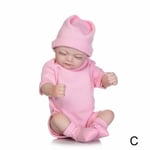 Silicone Baby Dolls Mini Doll Cute Bathing Toddler Girls Toys C Pink Sleeping