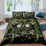 Gamepad Duvet Cover Young Man Video Game Gamepad Bedding For Kids Boys Girls Children Camo Game Controller Comforter Cover Ultra Soft Camouflage Bedspread?Cover Single Size