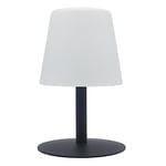 Lampe de table sans fil pied en acier gris LED blanc chaud/blanc dimmable STANDY MINI Rock H25cm