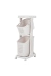 3-Tier Storage Rack Laundry Basket with Wheels