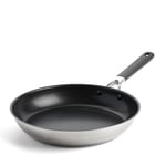 KitchenAid Classic Stainless Steel PFAS-Free Healthy Ceramic Non-Stick 30 cm Frying Pan Skillet, Clad, Induction, Stay-Cool Handle, Oven Safe up to 160°C, Silver