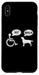 Coque pour iPhone XS Max Blague humoristique en fauteuil roulant pour fauteuil roulant handicapé s'asseoir et marcher