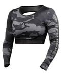 Better Bodies Chelsea Cropped Long Sleeve Dark Camo - M