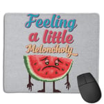 Feeling A Little Meloncholy Melon Slice Pixel Art Customized Designs Non-Slip Rubber Base Gaming Mouse Pads for Mac,22cm×18cm， Pc, Computers. Ideal for Working Or Game