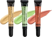 3PCS Full Coverage Concealer Set - 1 g (Pack of 1), orange yellow green 