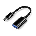 Adapter USB-C till vanlig USB för tex USB minne till mobil Svart