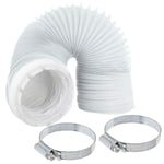 UNIVERSAL 4m Vent Hose + Adapter for Tumble Dryer + 2 x Pipe Clamp Clips