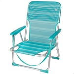 AKTIVE Beach - Chaise Pliante Basse avec Dossier Fixe et Poignée. Chaise de Plage ou Camping, Fauteuil de Jardin avec Accoudoirs, Turquoise