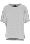 Urban Classics Women's Pullover Short Sleeve Terry Crew - Jumper - Grey (Grau), X-Small (Manufacturer size: X-Small)