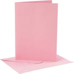 Creativ Kort och kuvert - 12,7x17,8 cm Rosa 4 set