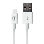 SiGN USB-C-kabel for Hurtigladning 5V, 3A, 2 m - Hvit