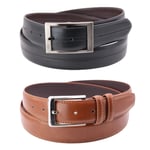 New Beverly Hills Polo Club Men's Big & Tall Reversible and Solid Belt (Pack of